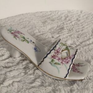 Vtg. Imperial Porcelain Floral Shoe Figurine